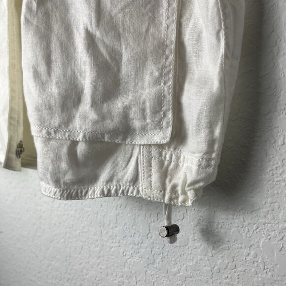Eileen Fisher White Organic Linen Jacket Snaps Medium Oversized Lagenlook - Picture 4 of 10